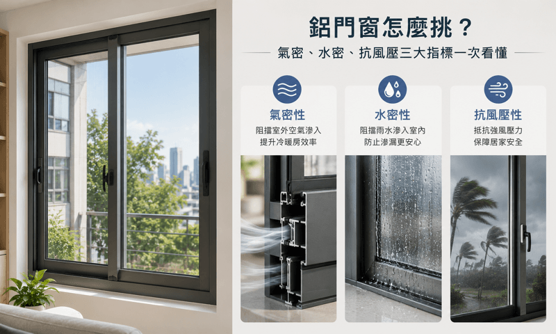 鋁門窗怎麼挑？氣密、水密、抗風壓三大指標一次看懂
